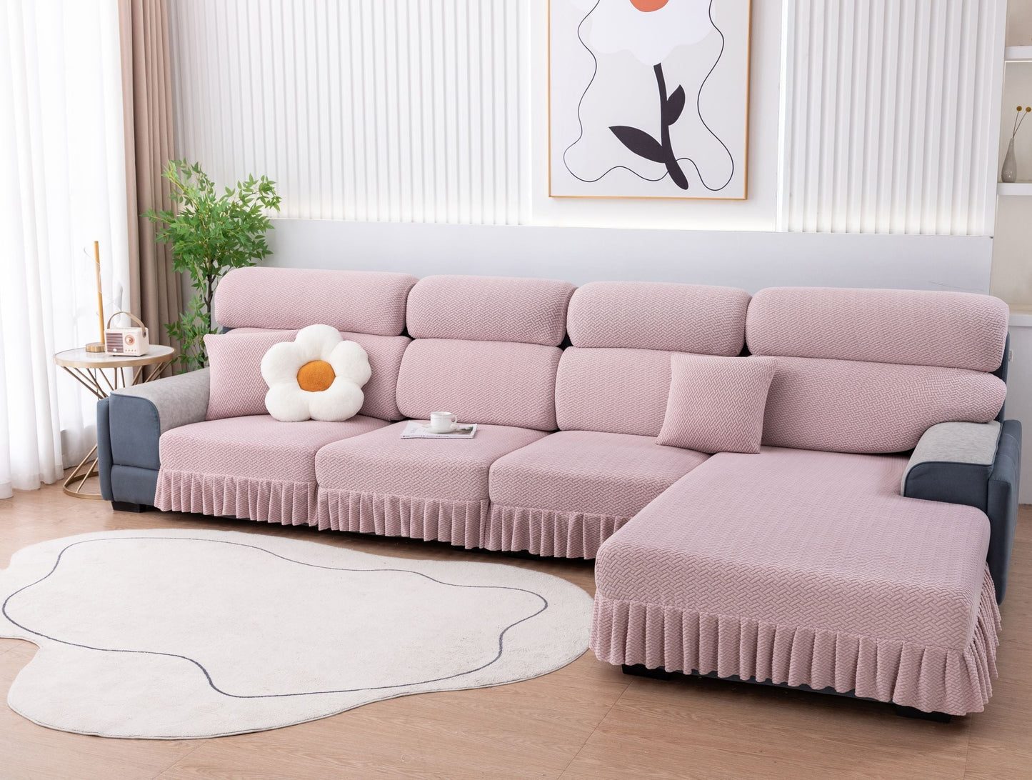 All-inclusive Universal L-shaped Sofa Covers With Skirt