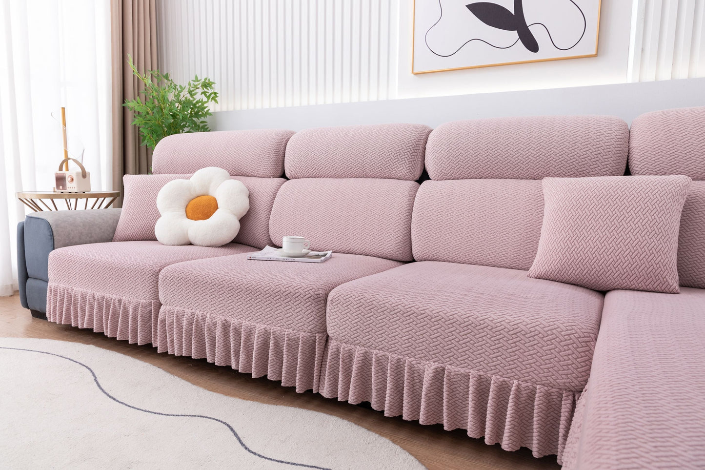 All-inclusive Universal L-shaped Sofa Covers With Skirt