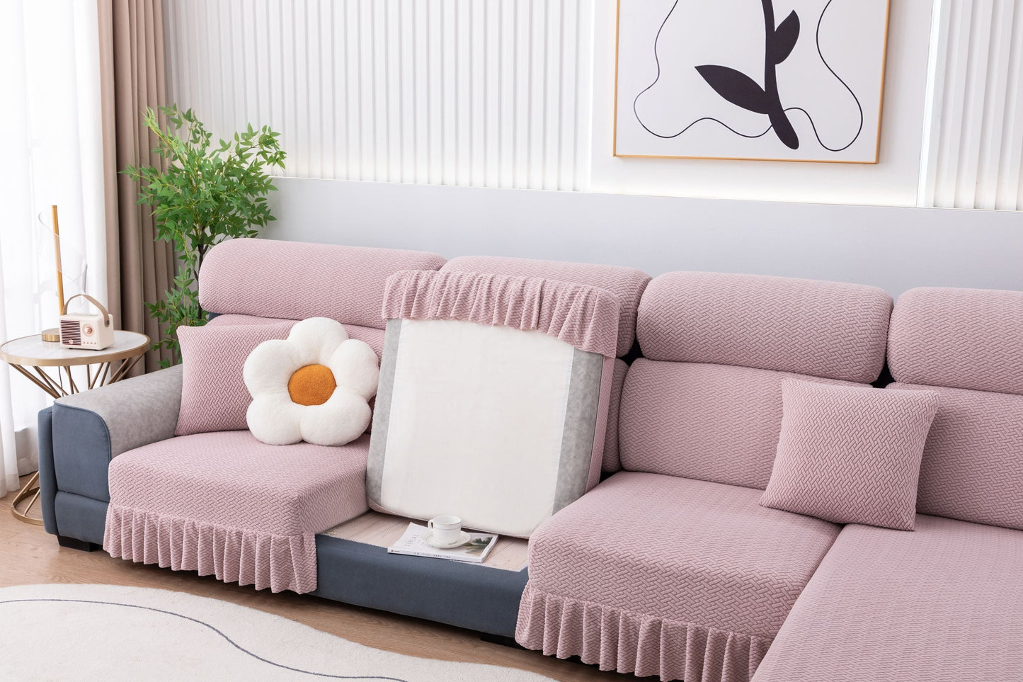 All-inclusive Universal L-shaped Sofa Covers With Skirt