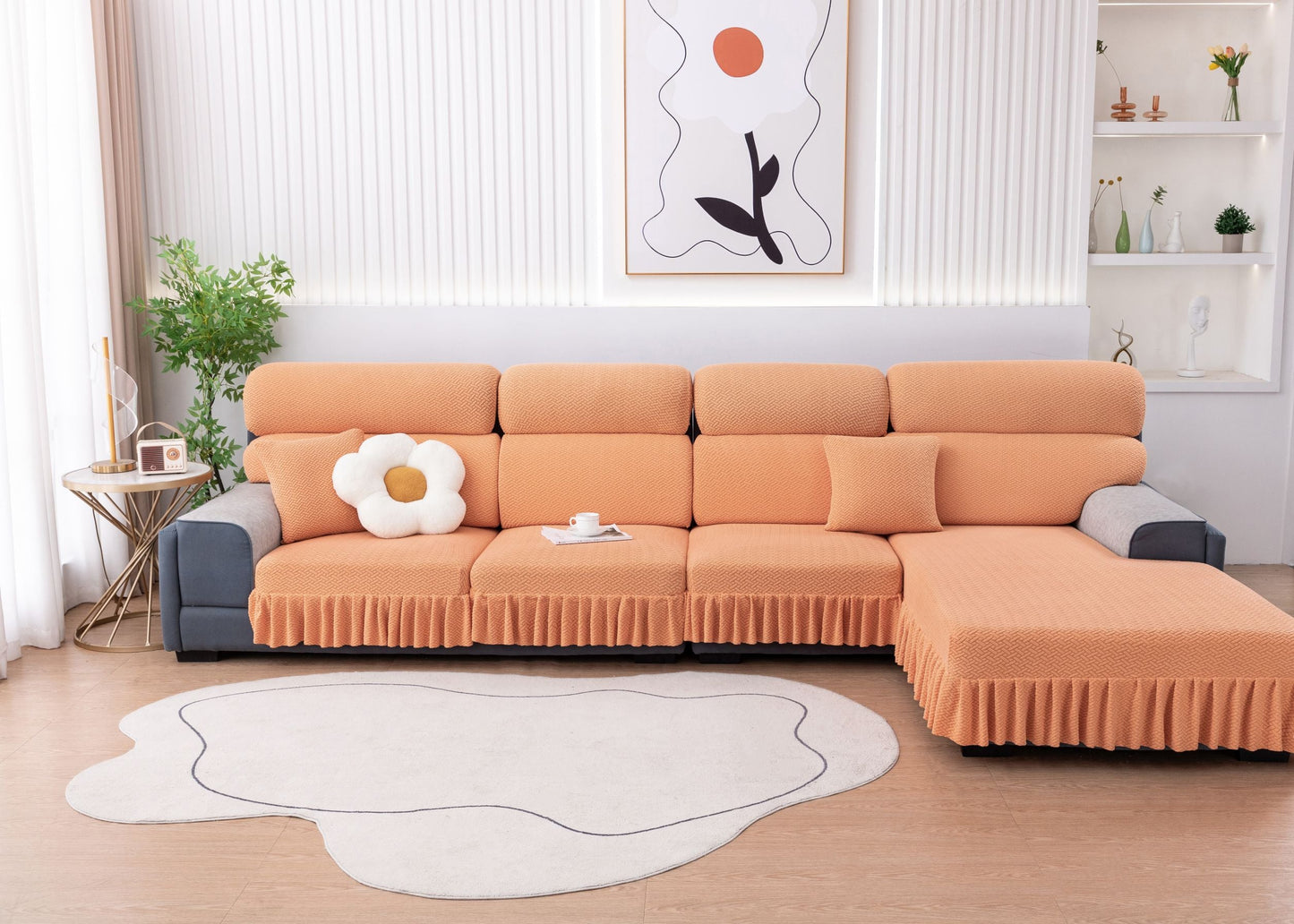 All-inclusive Universal L-shaped Sofa Covers With Skirt