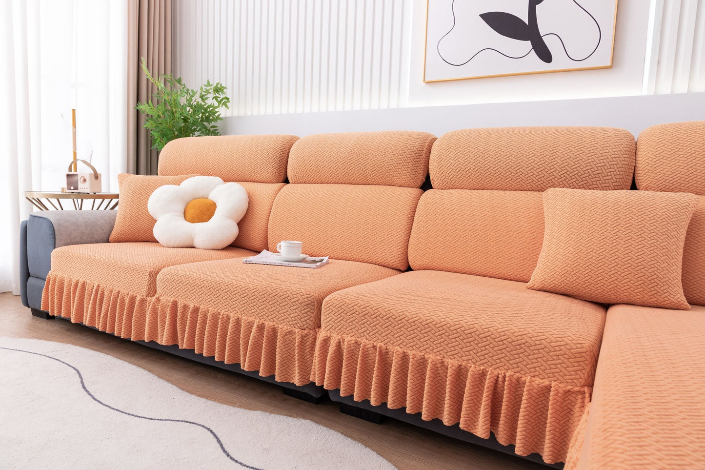 All-inclusive Universal L-shaped Sofa Covers With Skirt