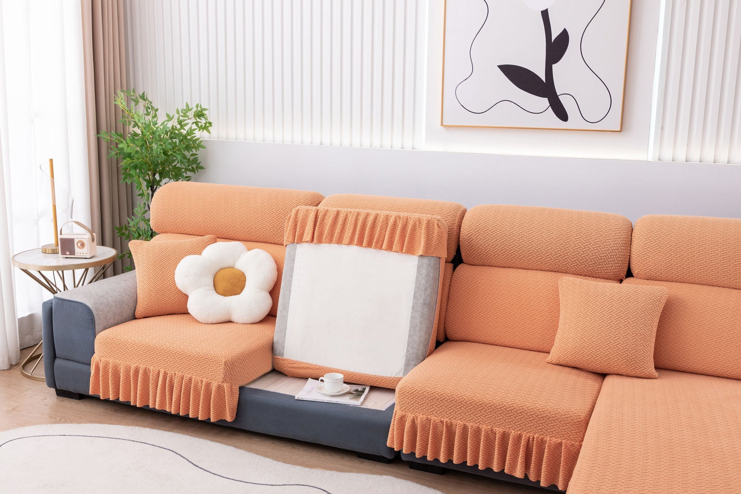 All-inclusive Universal L-shaped Sofa Covers With Skirt