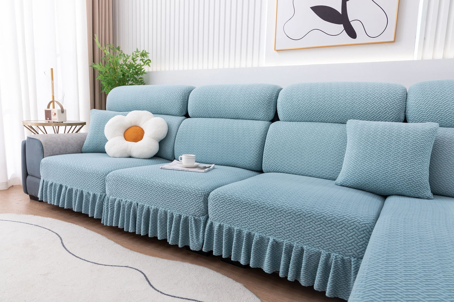 All-inclusive Universal L-shaped Sofa Covers With Skirt