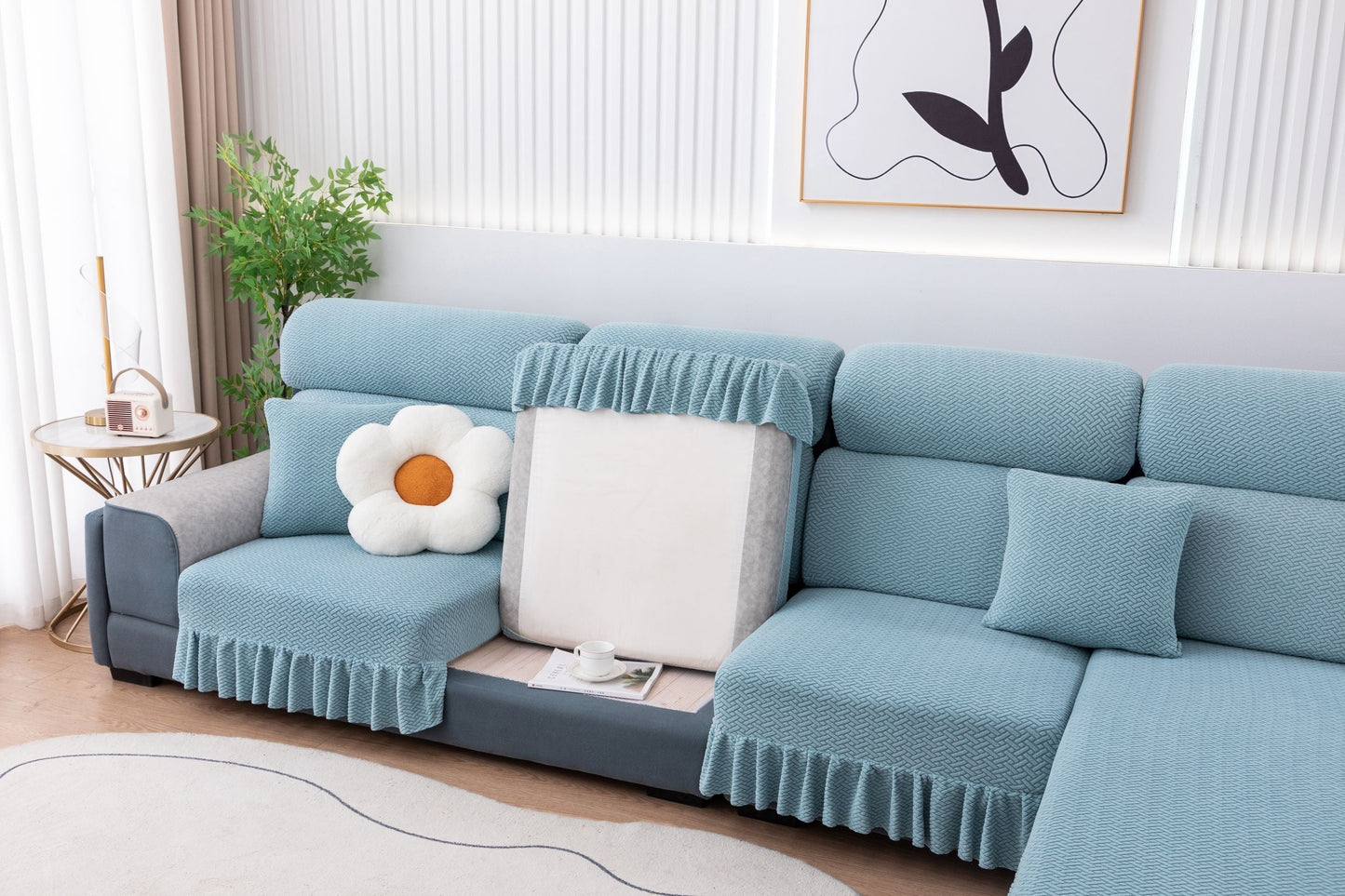 All-inclusive Universal L-shaped Sofa Covers With Skirt