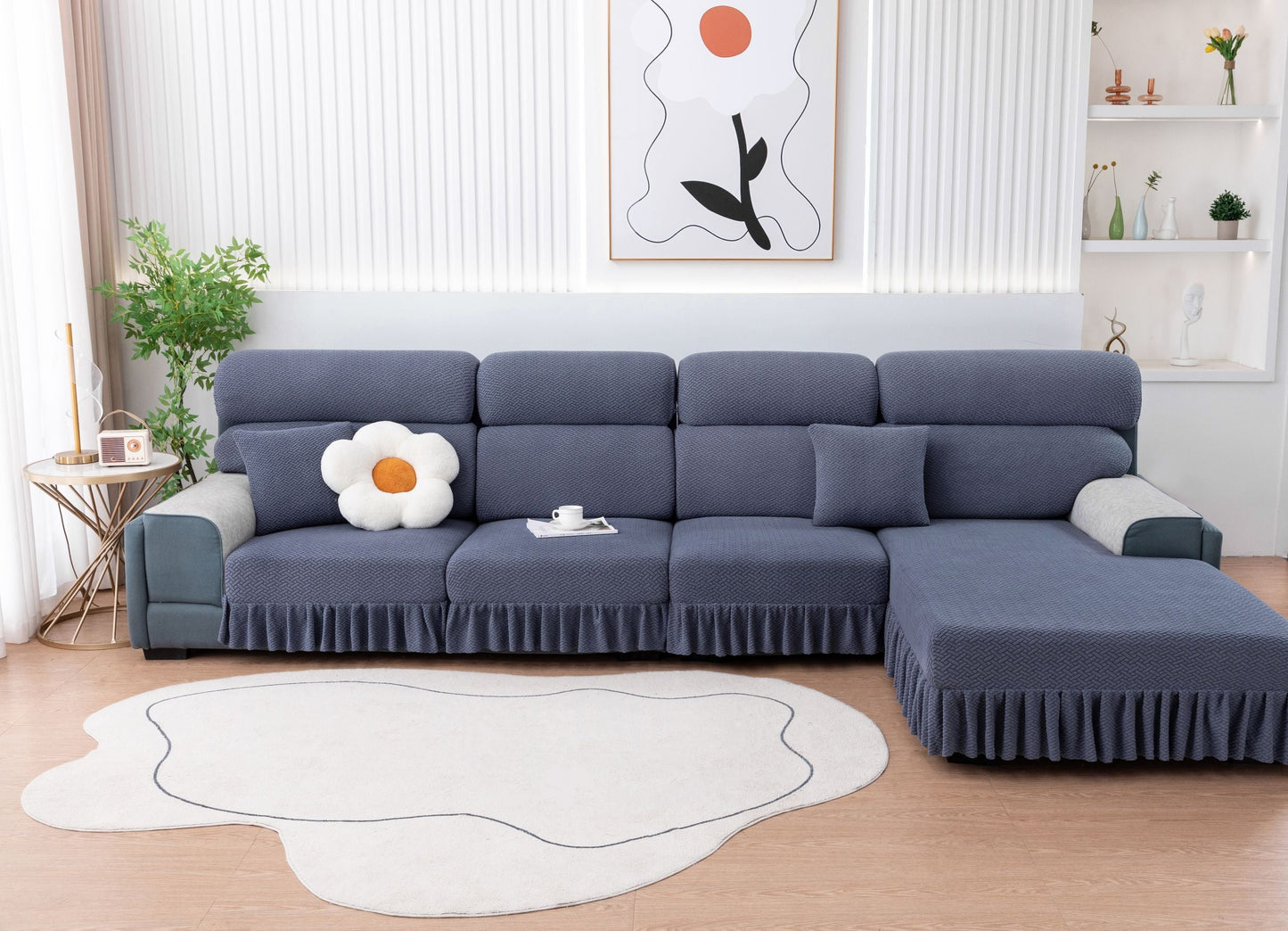 All-inclusive Universal L-shaped Sofa Covers With Skirt