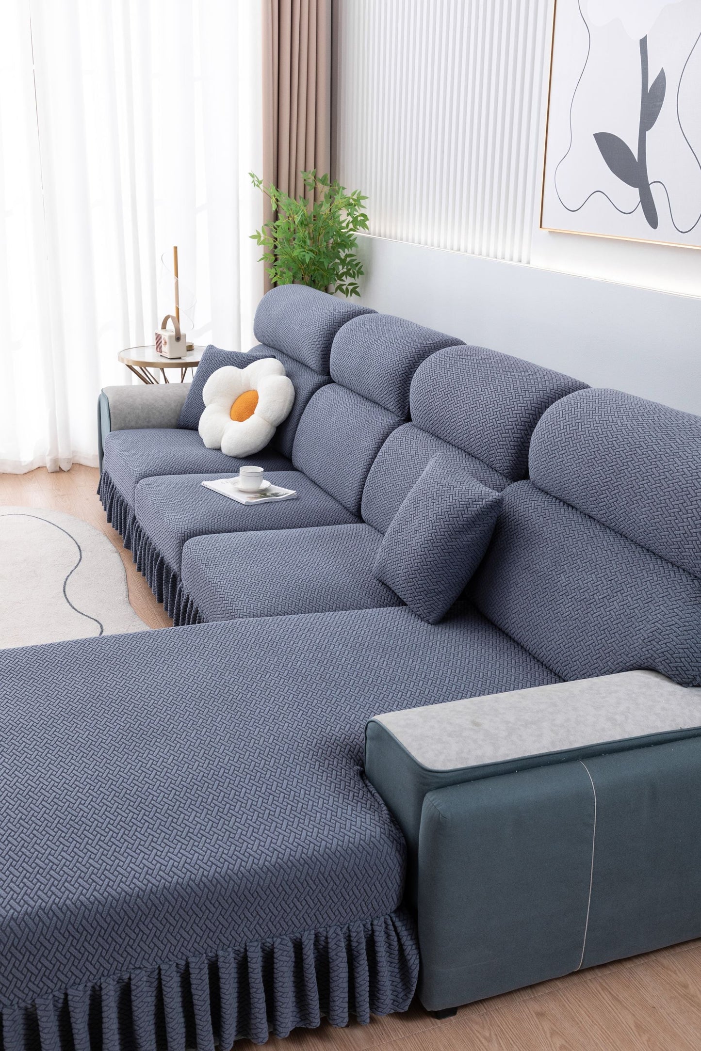 All-inclusive Universal L-shaped Sofa Covers With Skirt