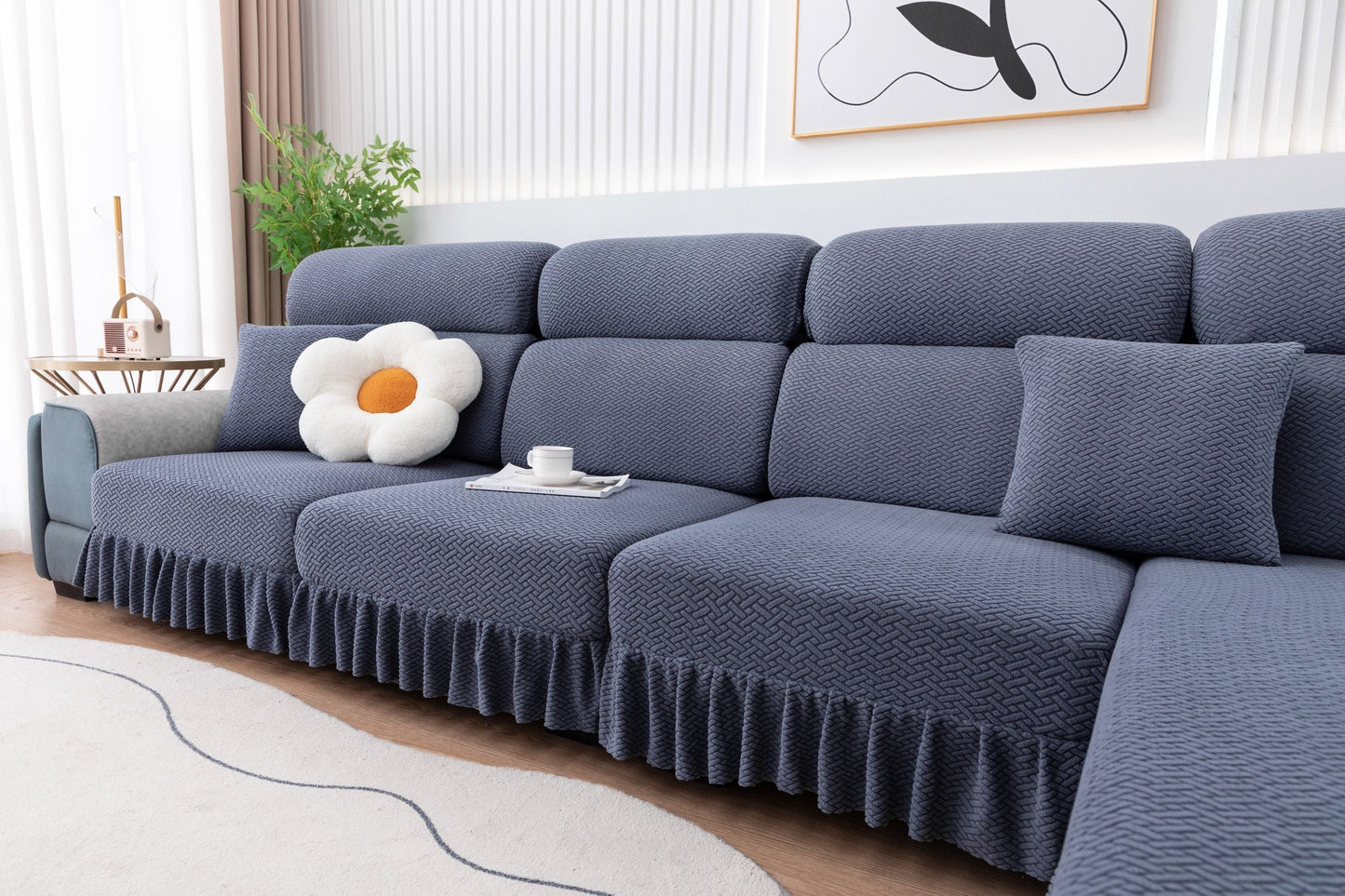 All-inclusive Universal L-shaped Sofa Covers With Skirt