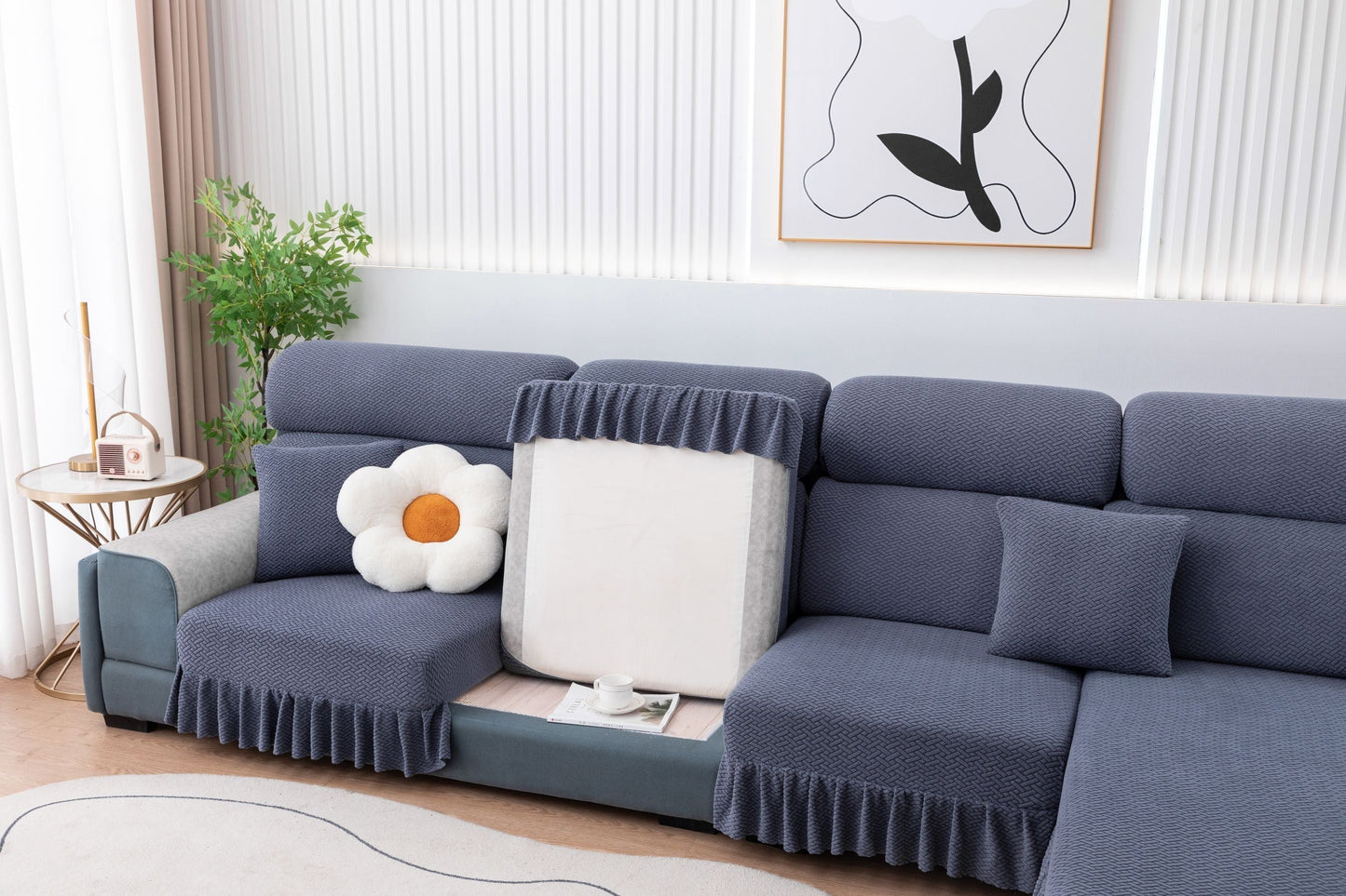 All-inclusive Universal L-shaped Sofa Covers With Skirt