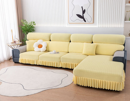 All-inclusive Universal L-shaped Sofa Covers With Skirt