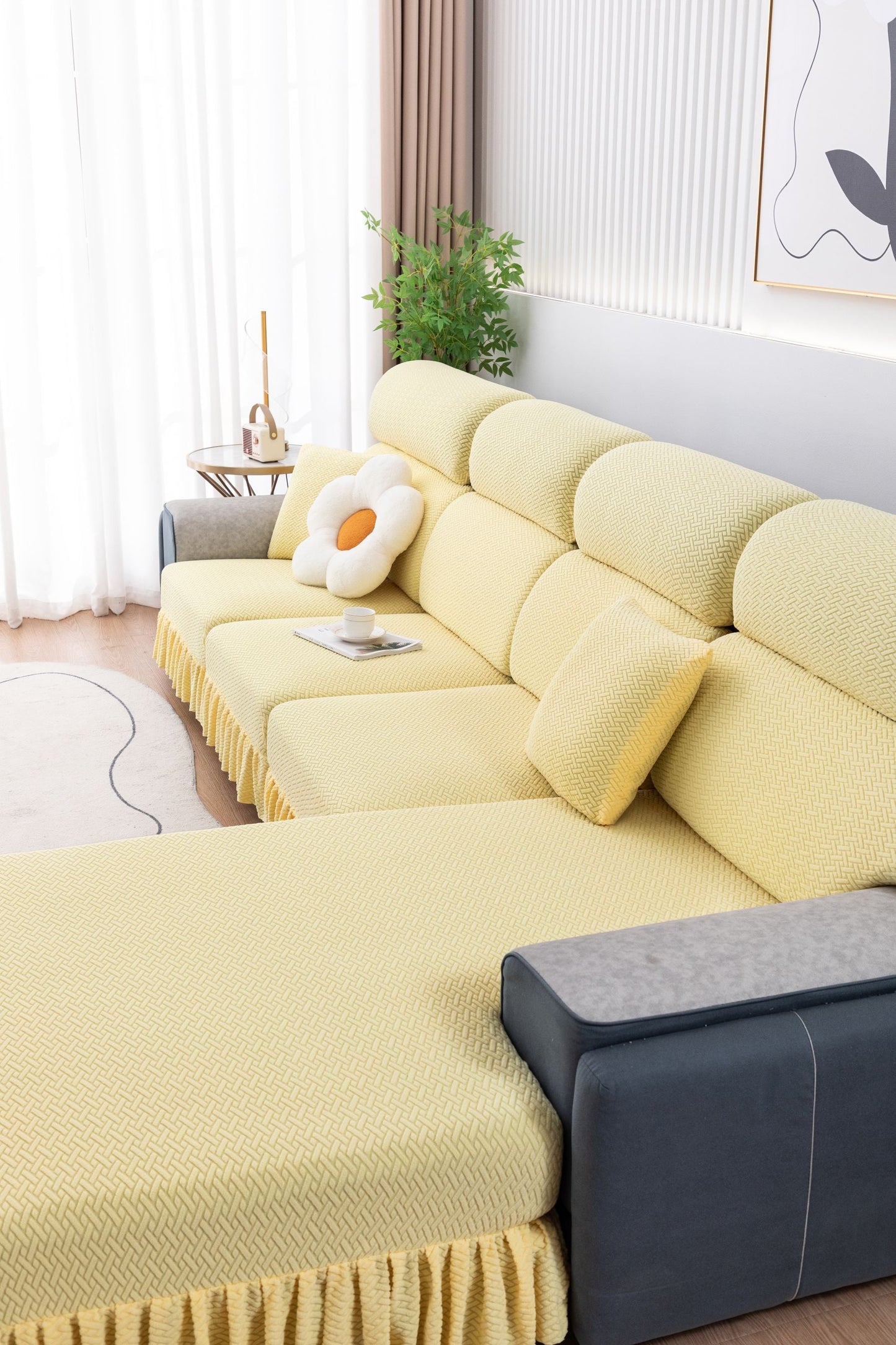 All-inclusive Universal L-shaped Sofa Covers With Skirt