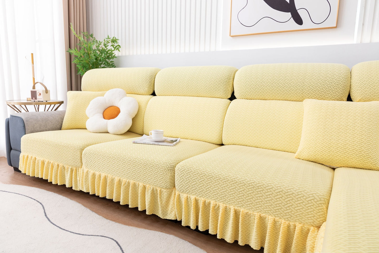 All-inclusive Universal L-shaped Sofa Covers With Skirt