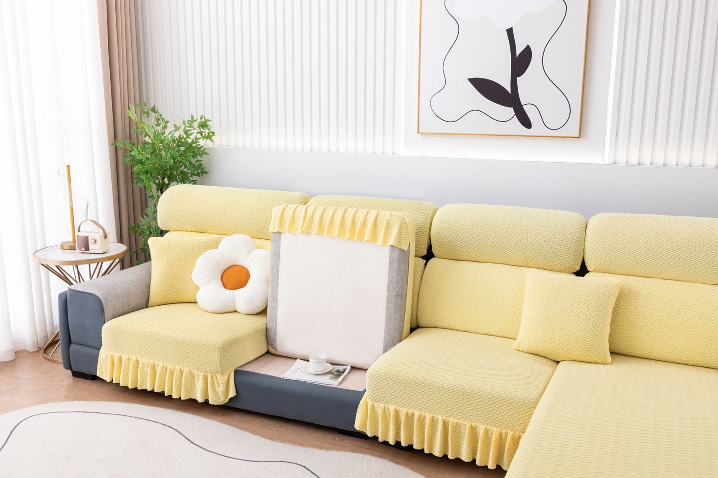 All-inclusive Universal L-shaped Sofa Covers With Skirt