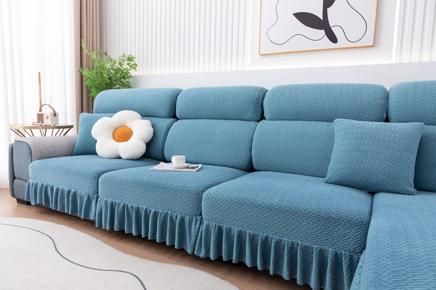 All-inclusive Universal L-shaped Sofa Covers With Skirt