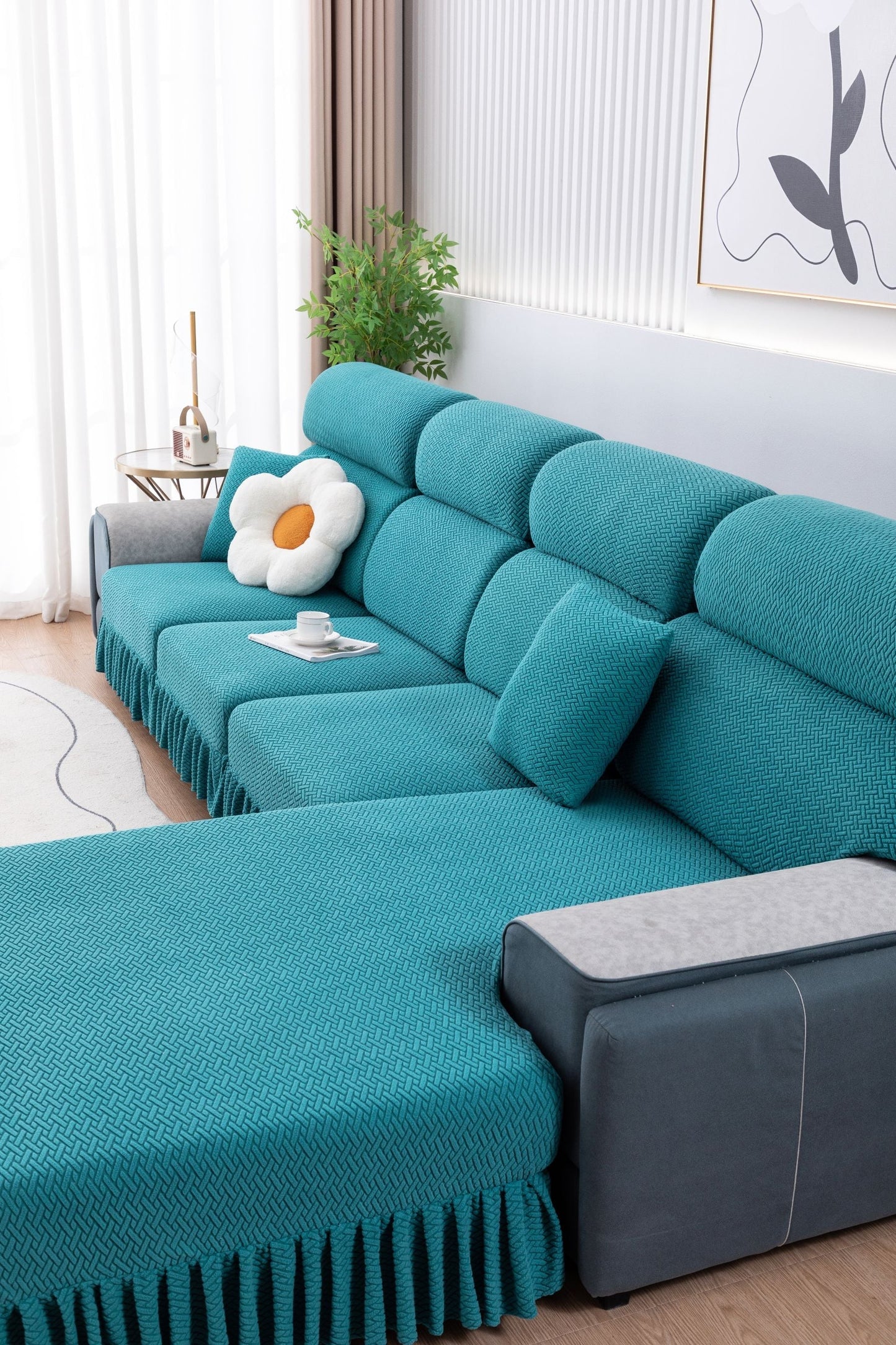 All-inclusive Universal L-shaped Sofa Covers With Skirt