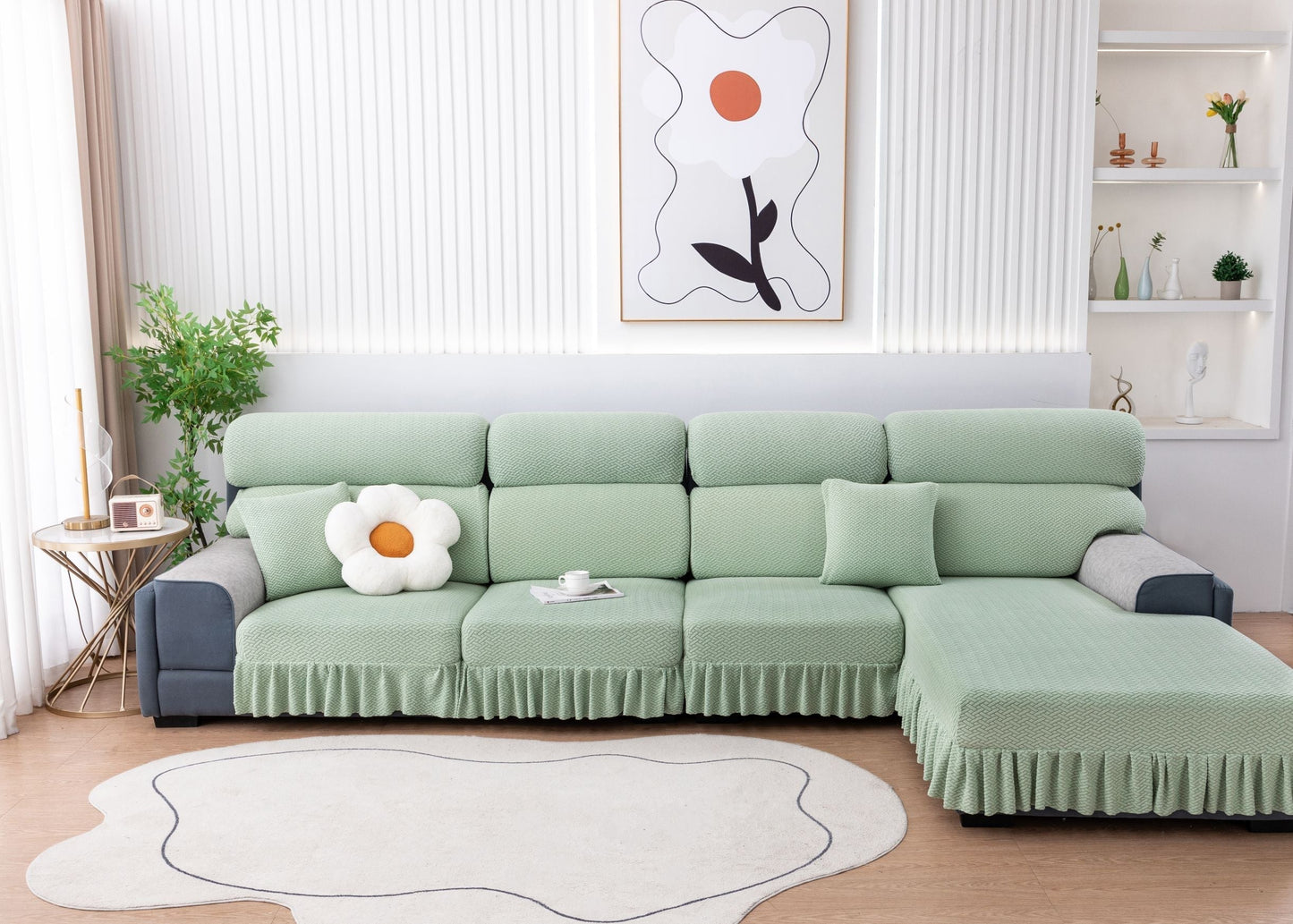 All-inclusive Universal L-shaped Sofa Covers With Skirt