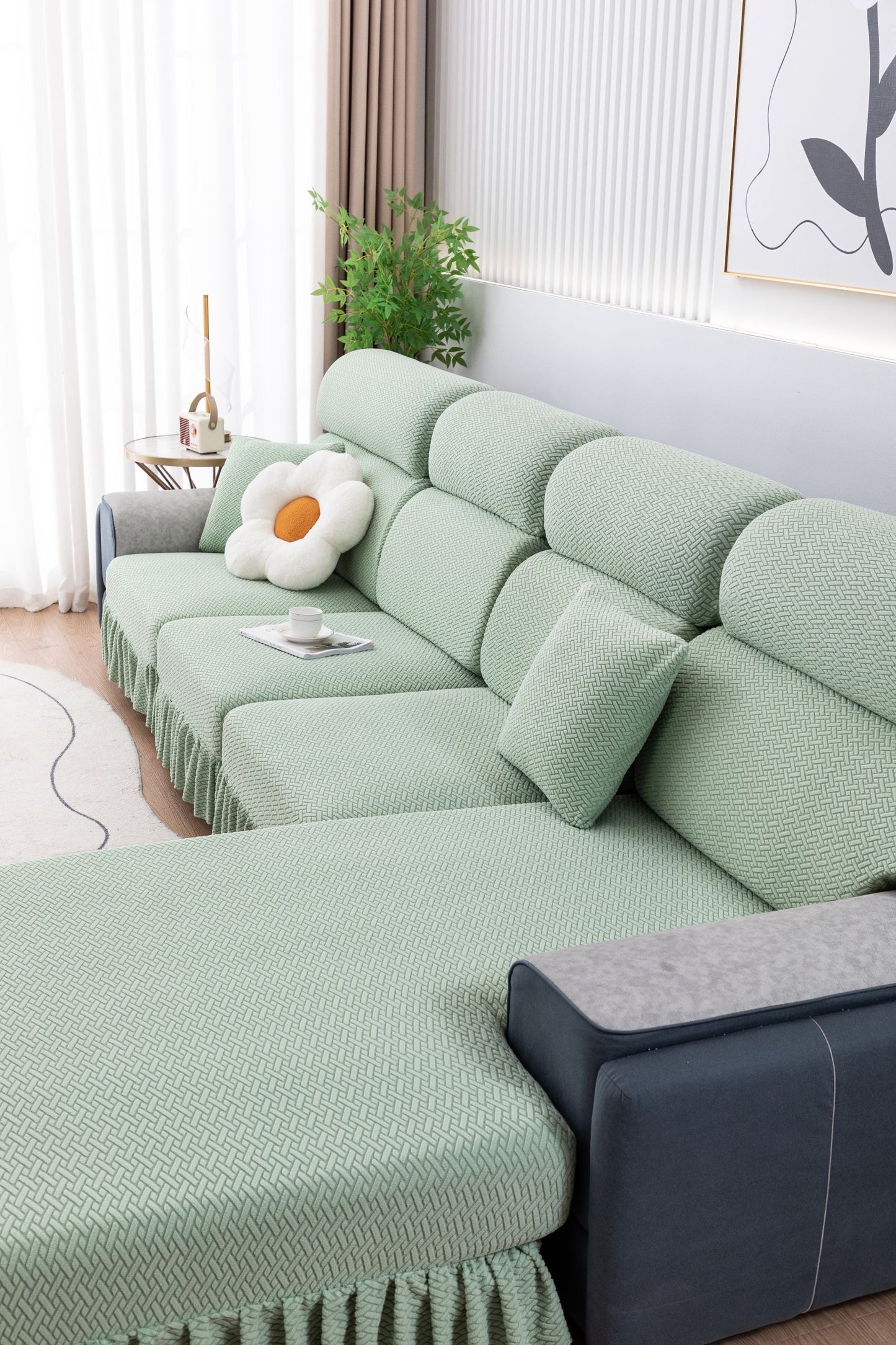 All-inclusive Universal L-shaped Sofa Covers With Skirt