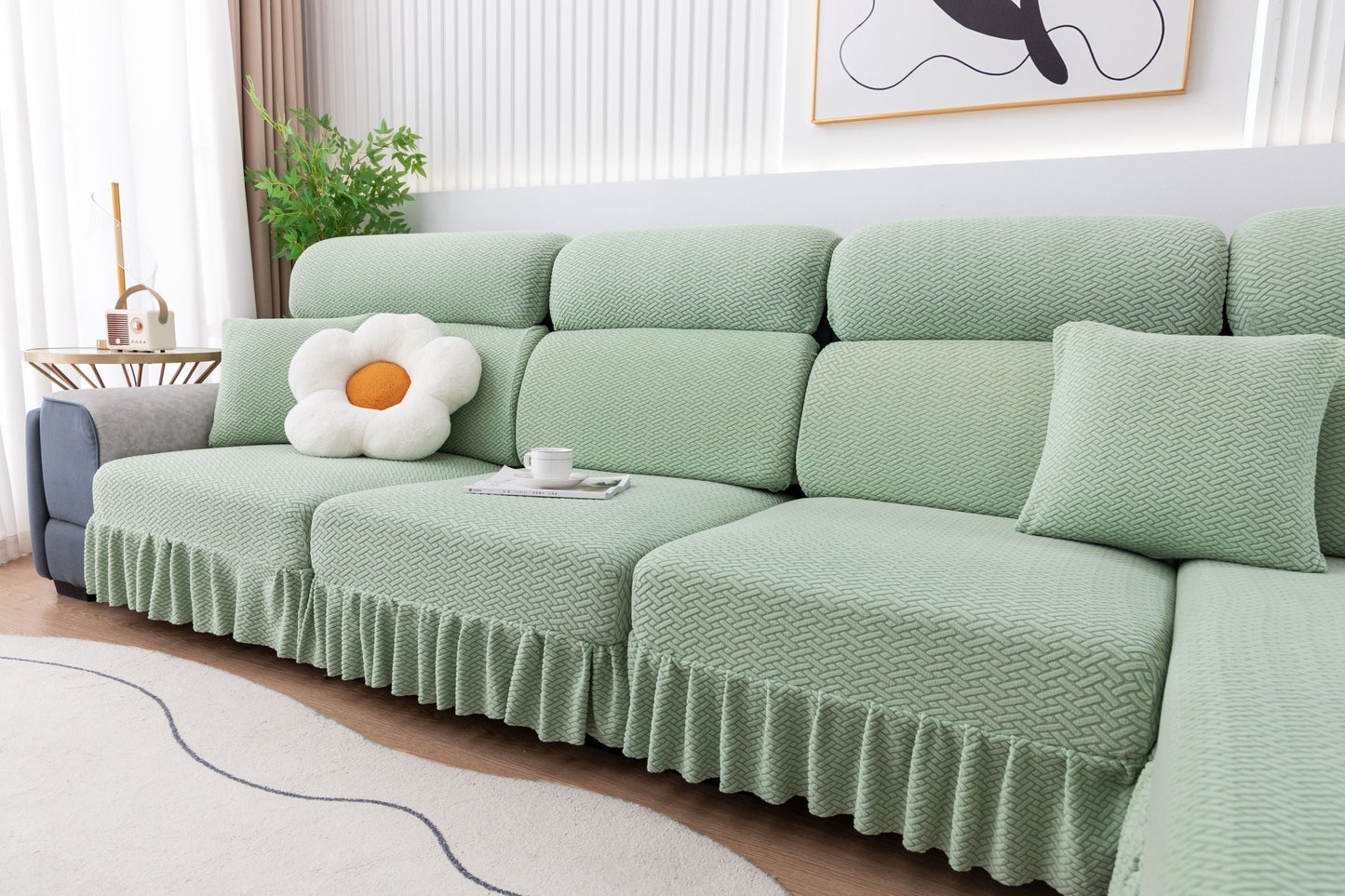 All-inclusive Universal L-shaped Sofa Covers With Skirt