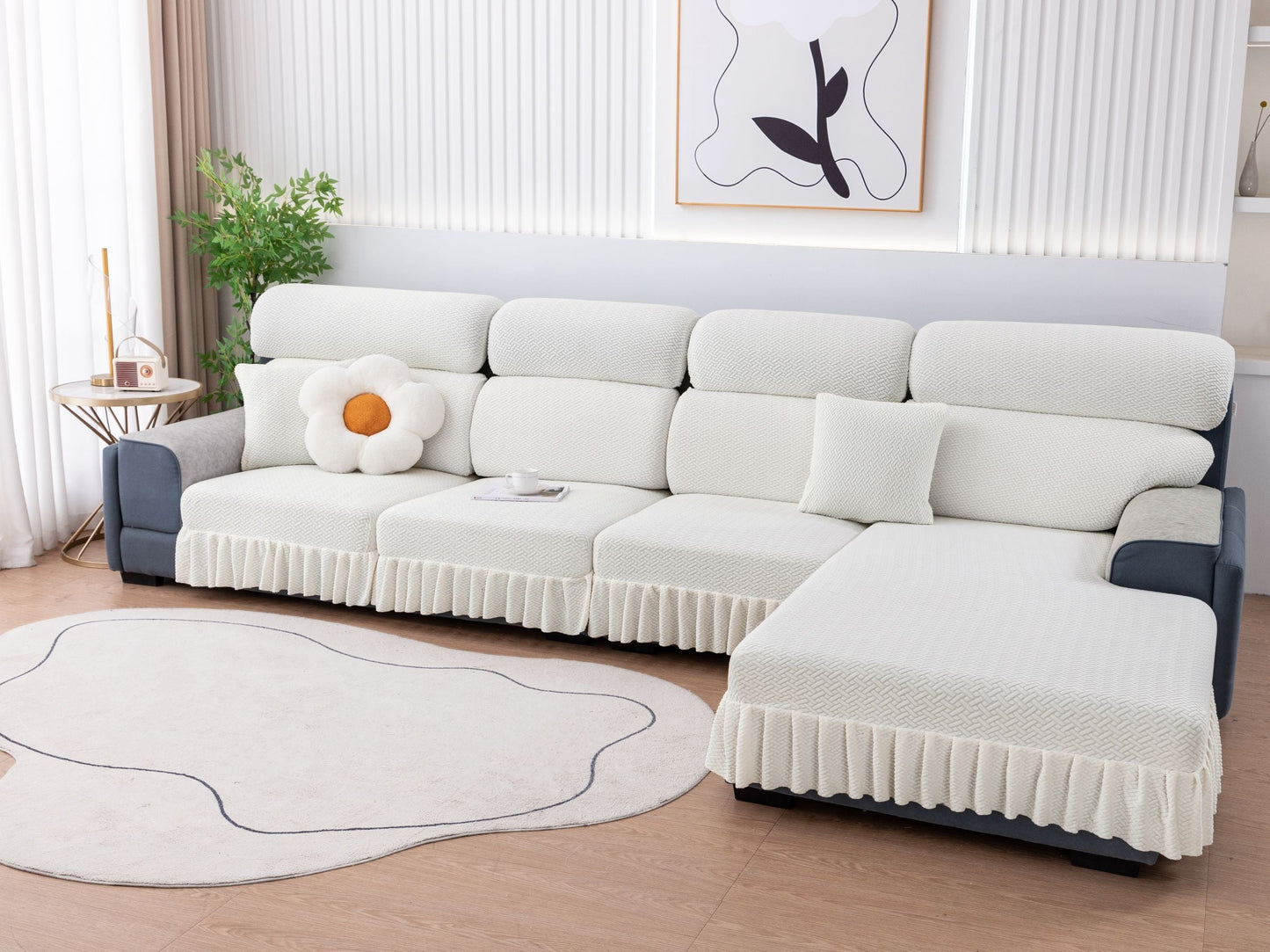 All-inclusive Universal L-shaped Sofa Covers With Skirt