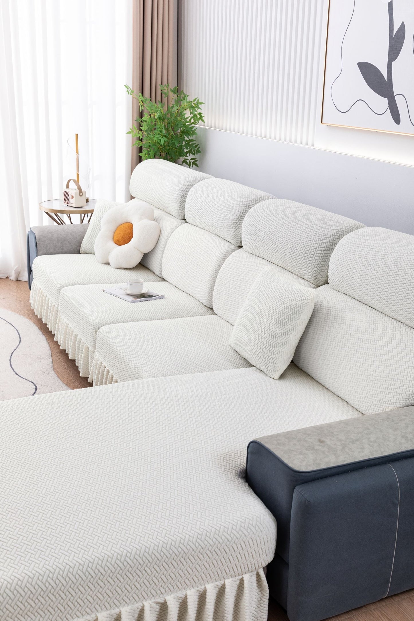 All-inclusive Universal L-shaped Sofa Covers With Skirt