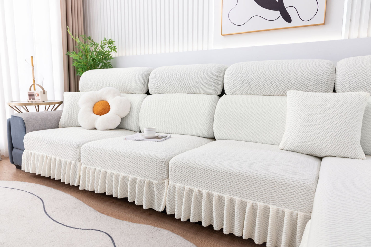 All-inclusive Universal L-shaped Sofa Covers With Skirt