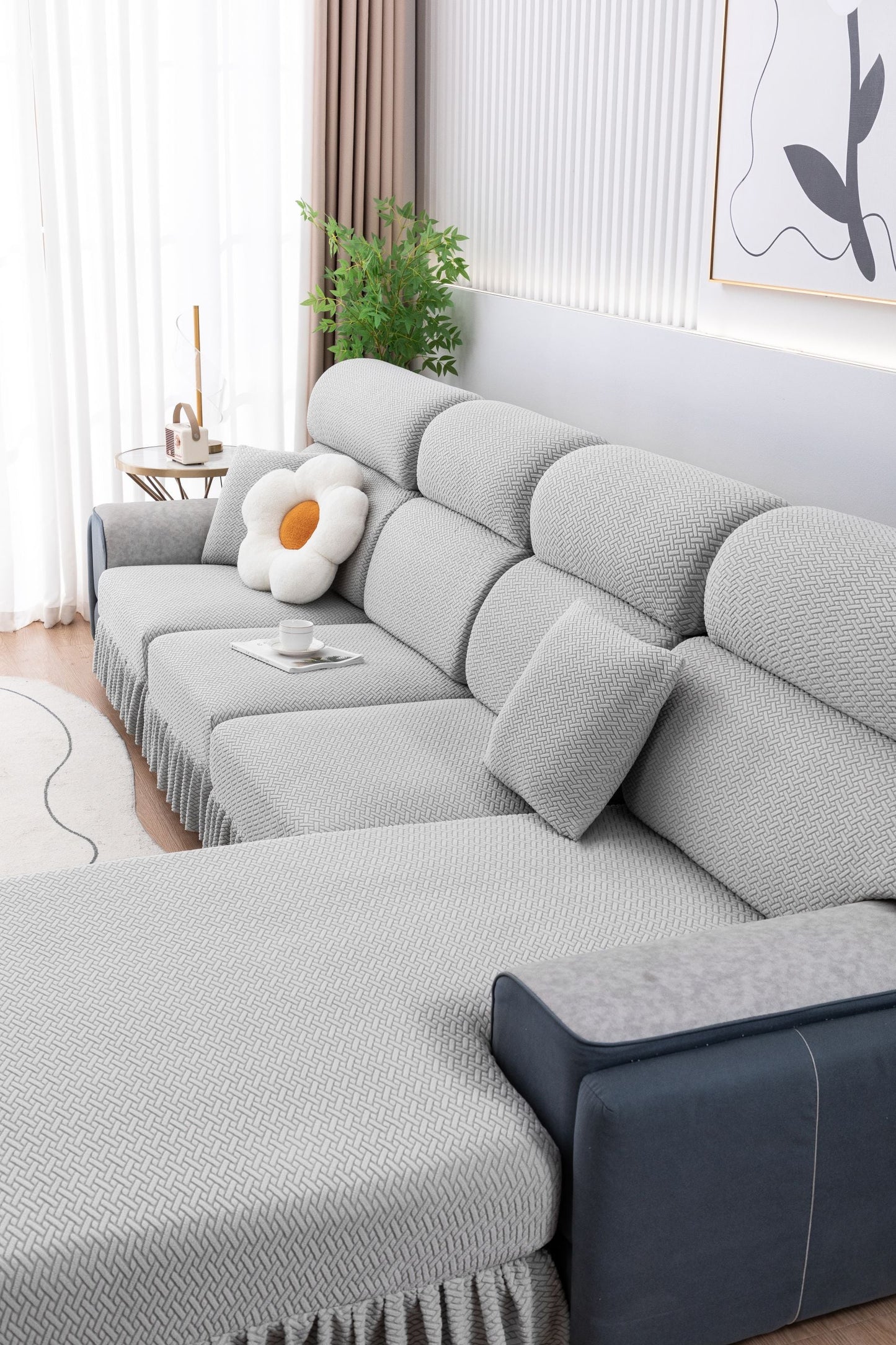 All-inclusive Universal L-shaped Sofa Covers With Skirt