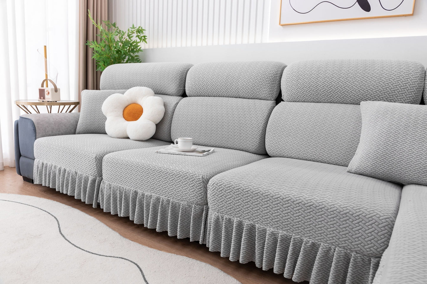 All-inclusive Universal L-shaped Sofa Covers With Skirt