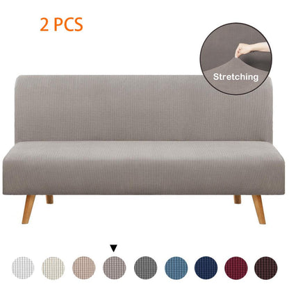 Armless Solid Light Color Sofa Slipcover