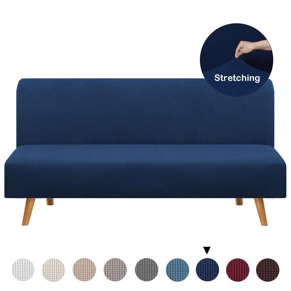 Armless Solid Color Sofa Slipcover