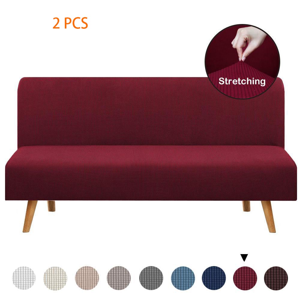 Armless Solid Color Sofa Slipcover