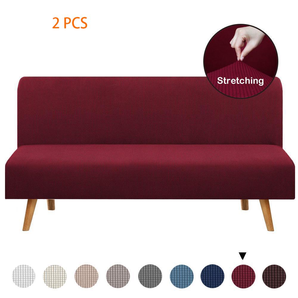 Armless Solid Dark Color Sofa Slipcover