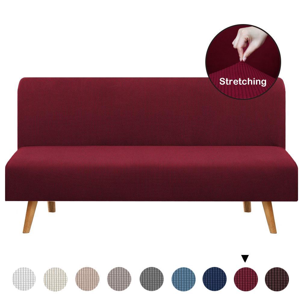 Armless Solid Dark Color Sofa Slipcover