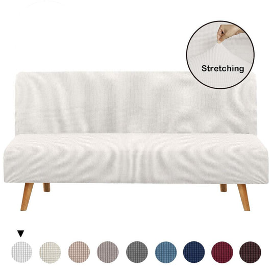 Armless Solid Light Color Sofa Slipcover