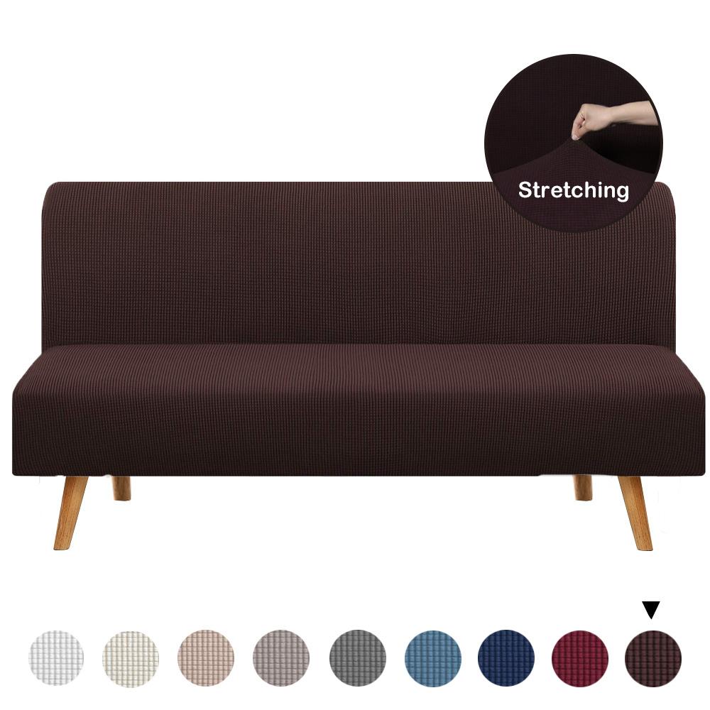 Armless Solid Color Sofa Slipcover