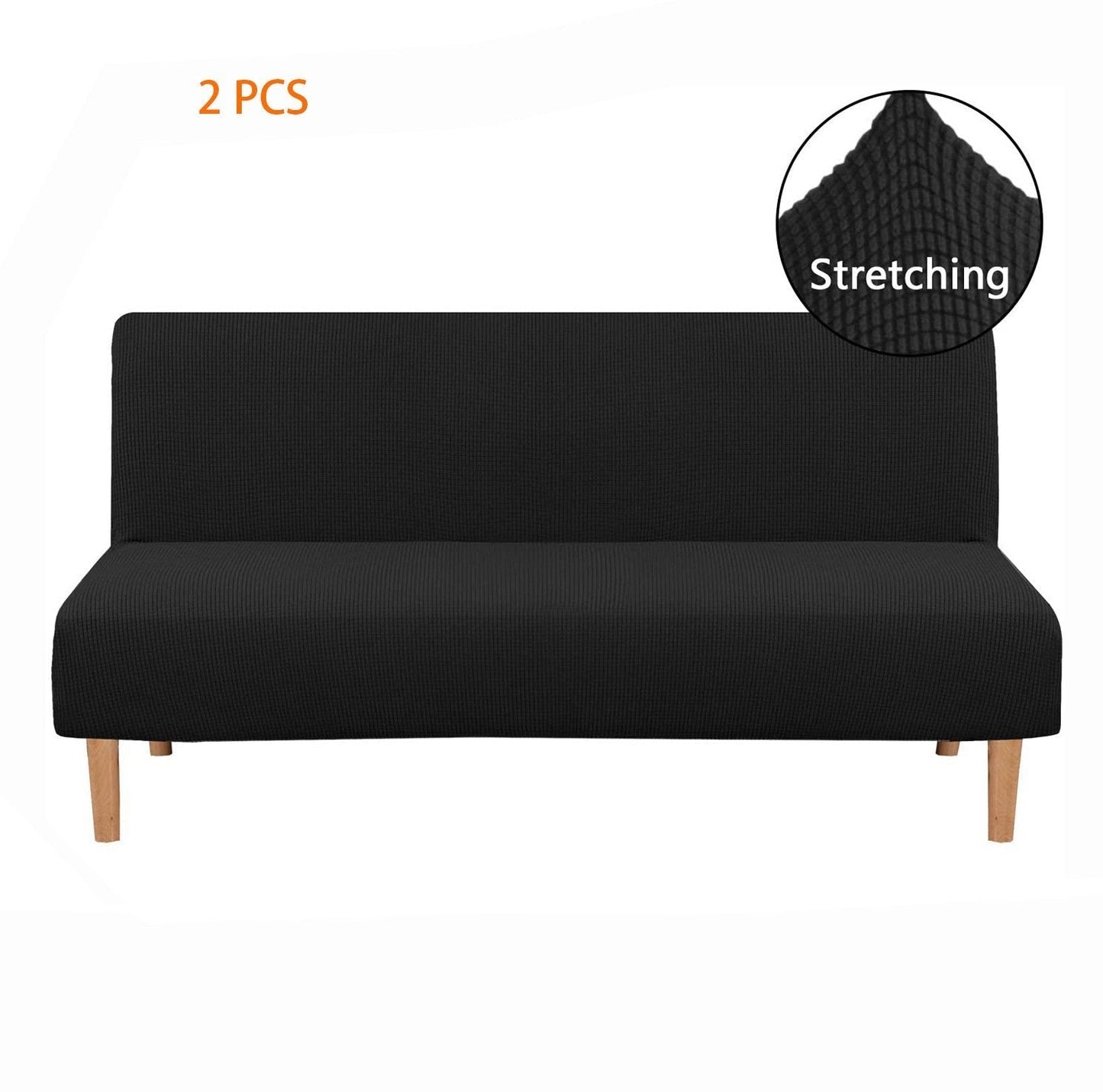 Armless Solid Dark Color Sofa Slipcover