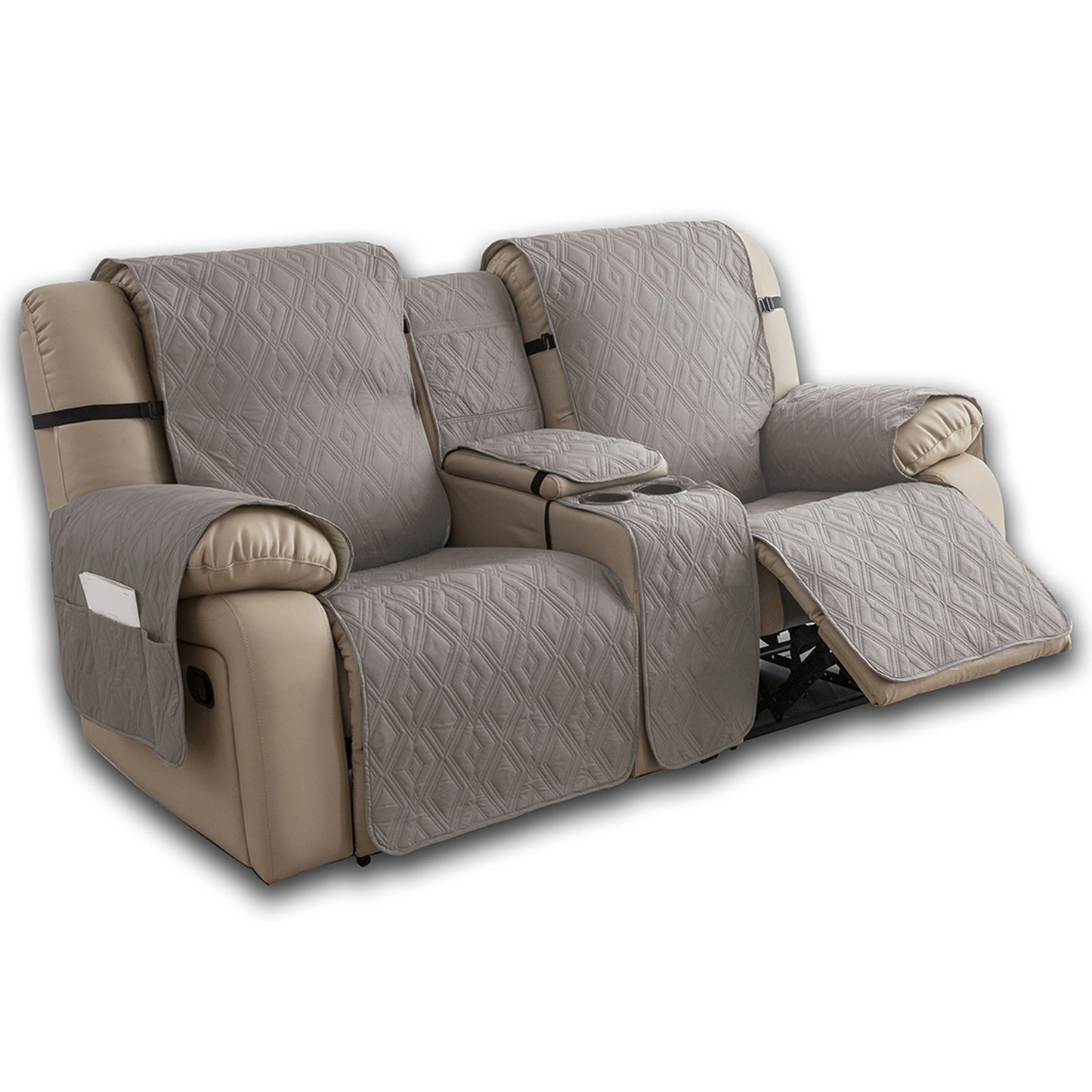 100% Waterproof Loveseat Recliner Cover with Console