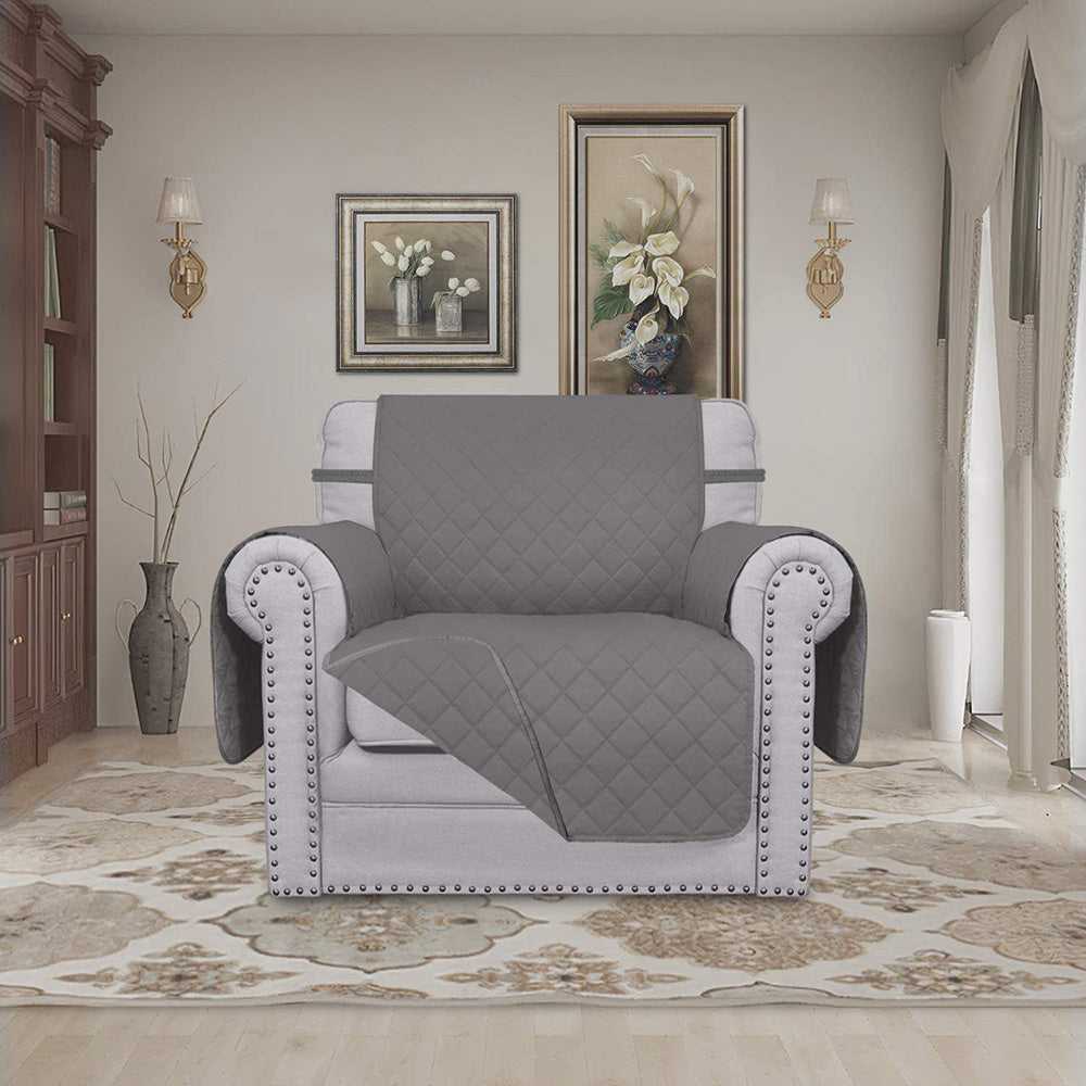 Reversible Solid Color Armchair Slipcover - 24 Inches