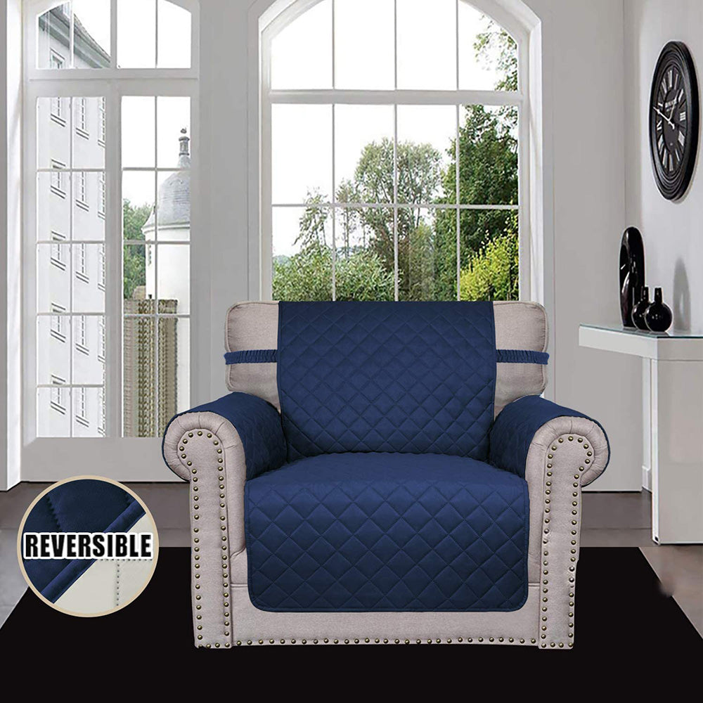 Reversible Solid Color Armchair Slipcover - 24 Inches