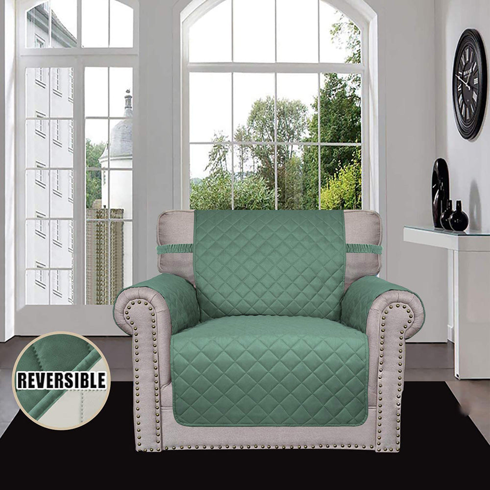 Reversible Solid Color Armchair Slipcover - 24 Inches