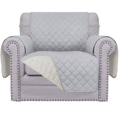 Reversible Solid Color Armchair Slipcover - 24 Inches