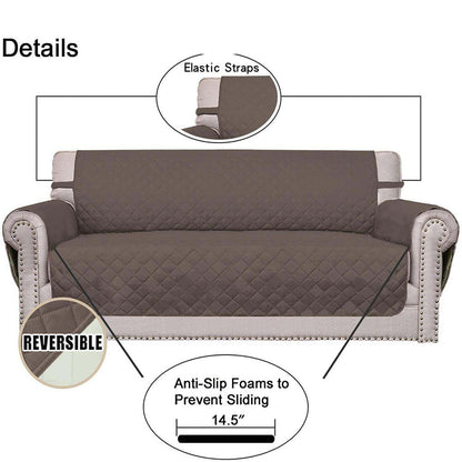 Reversible Solid Color Armchair Slipcover - 24 Inches