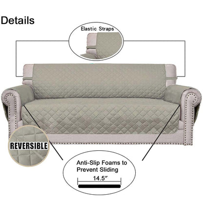 Reversible Solid Color Armchair Slipcover - 24 Inches