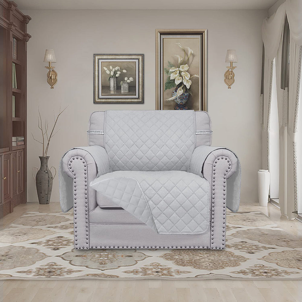 Reversible Solid Color Armchair Slipcover - 24 Inches