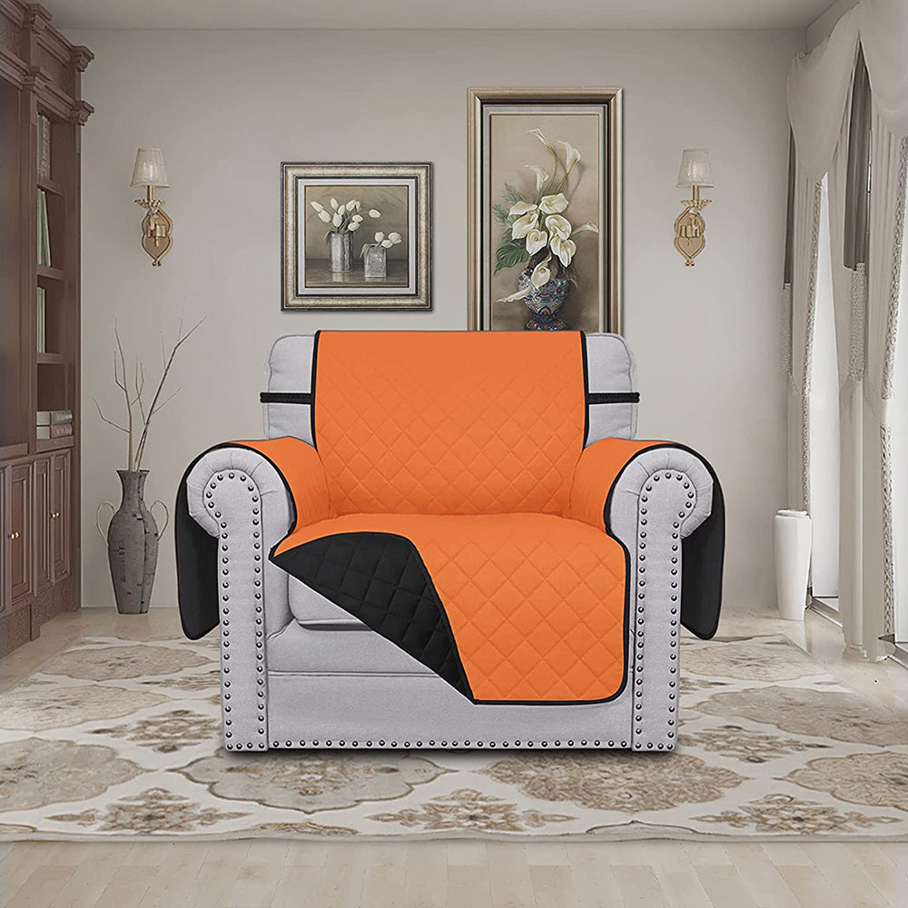 Reversible Solid Color Armchair Slipcover - 24 Inches