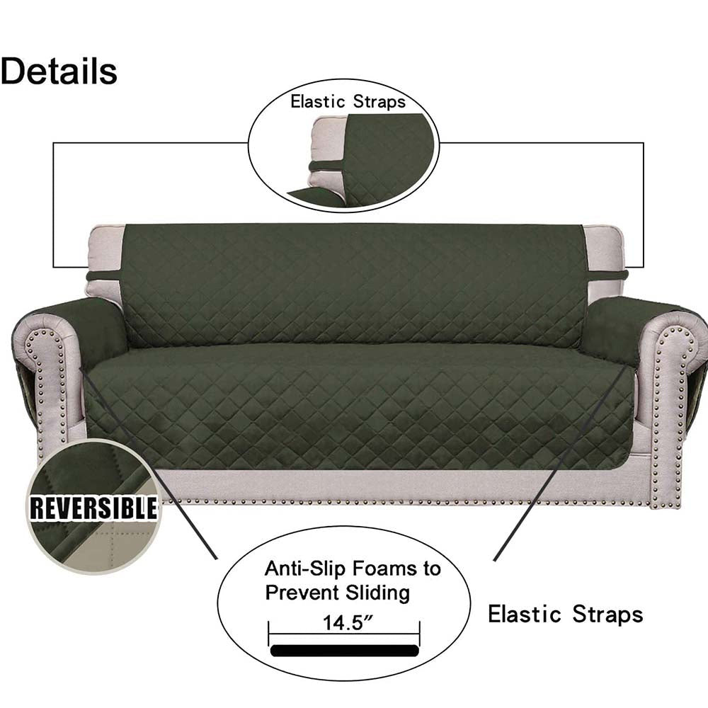 Reversible Solid Color Armchair Slipcover - 24 Inches