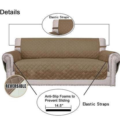 Reversible Solid Color Armchair Slipcover - 24 Inches