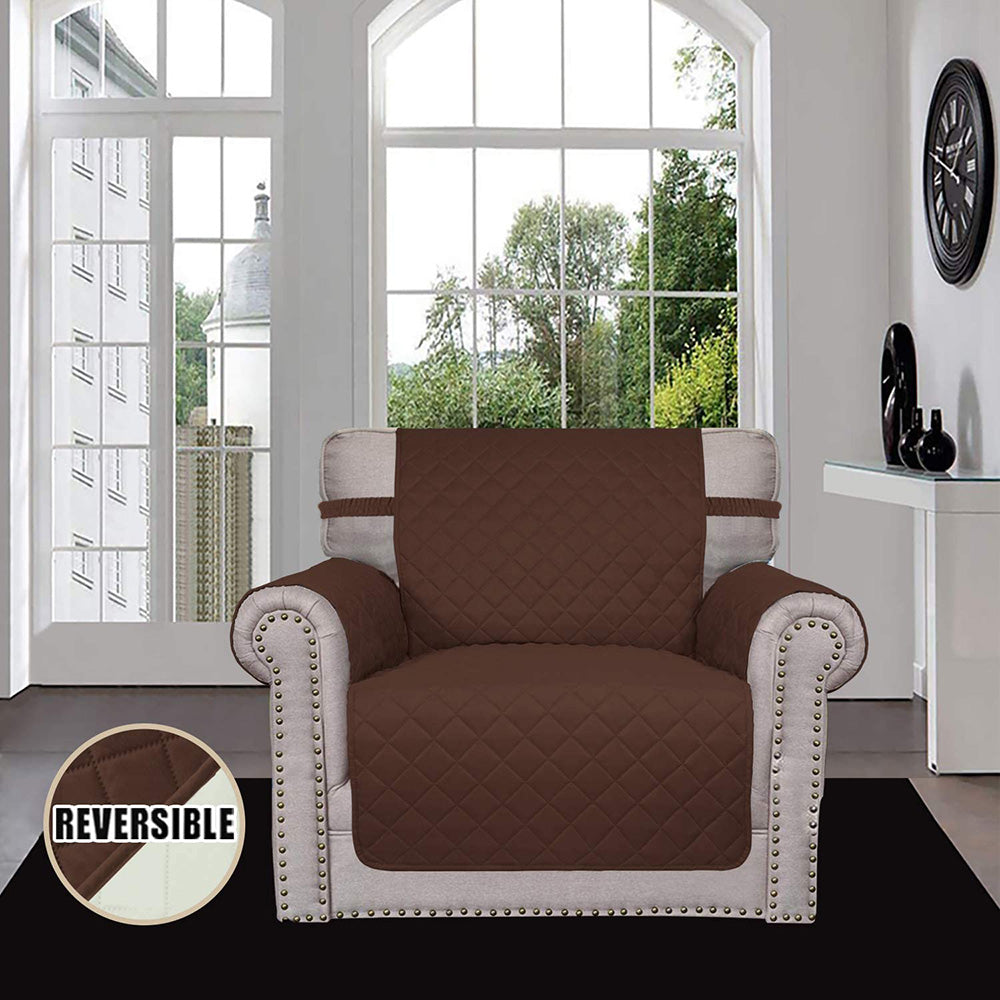 Reversible Solid Color Armchair Slipcover - 24 Inches