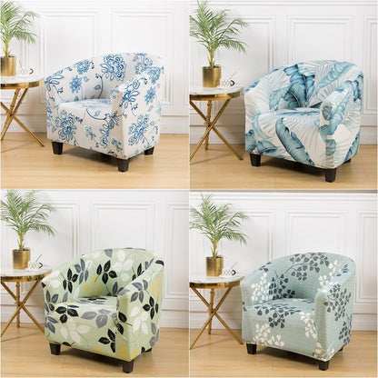 Modern Floral Tub Chair Slipcover