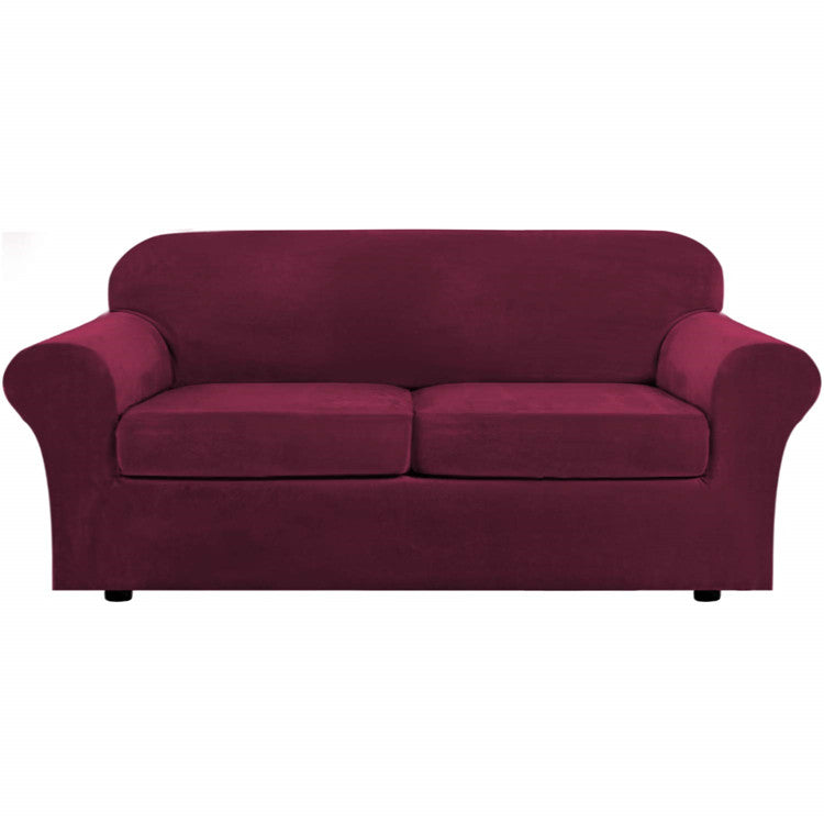 High Stretch Velvet Plush Sofa Cushion Slipcover