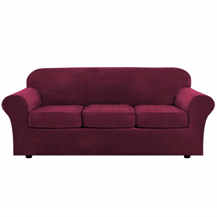 High Stretch Velvet Plush Sofa Cushion Slipcover