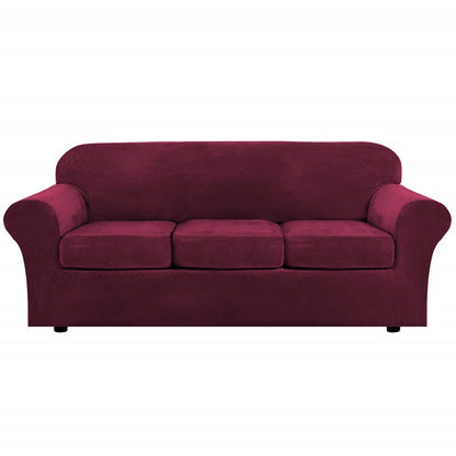 High Stretch Velvet Plush Sofa Cushion Slipcover